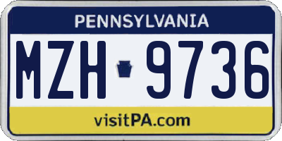 PA license plate MZH9736
