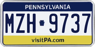 PA license plate MZH9737