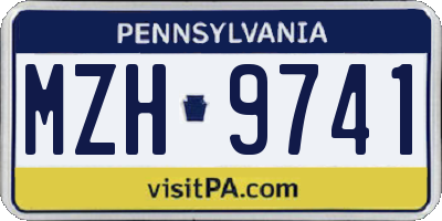 PA license plate MZH9741