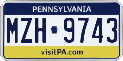 PA license plate MZH9743