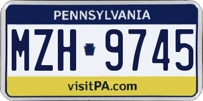 PA license plate MZH9745