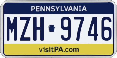 PA license plate MZH9746