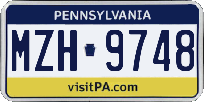 PA license plate MZH9748