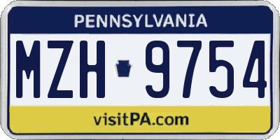 PA license plate MZH9754