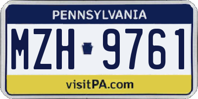 PA license plate MZH9761