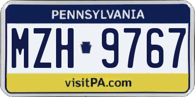 PA license plate MZH9767