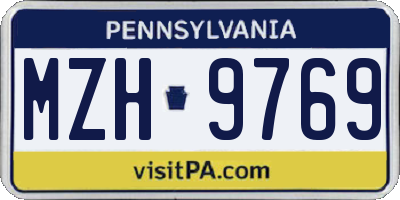 PA license plate MZH9769