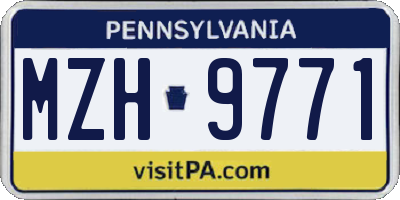 PA license plate MZH9771