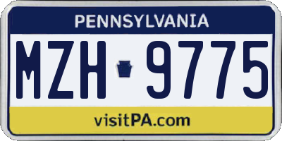 PA license plate MZH9775