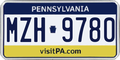 PA license plate MZH9780