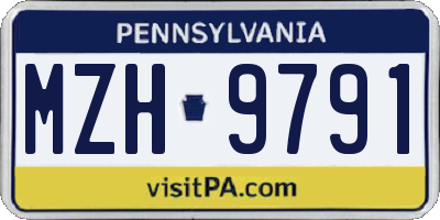 PA license plate MZH9791