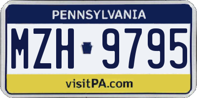 PA license plate MZH9795