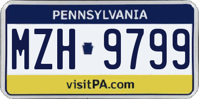 PA license plate MZH9799