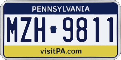 PA license plate MZH9811