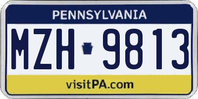 PA license plate MZH9813