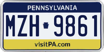 PA license plate MZH9861