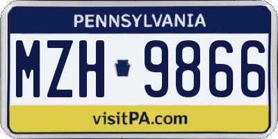 PA license plate MZH9866