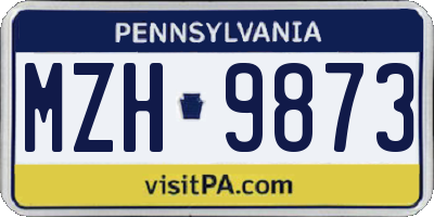 PA license plate MZH9873