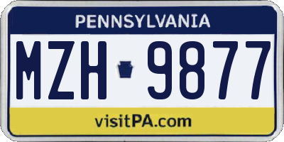 PA license plate MZH9877