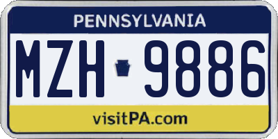 PA license plate MZH9886