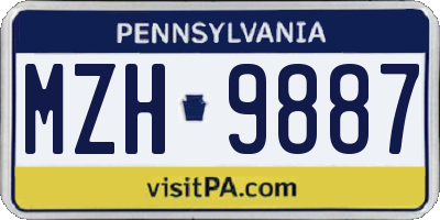 PA license plate MZH9887