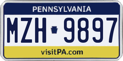 PA license plate MZH9897