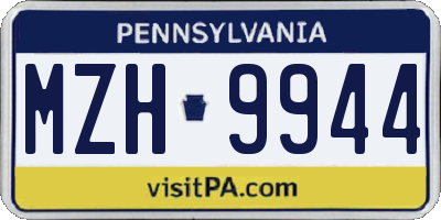 PA license plate MZH9944