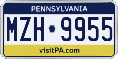 PA license plate MZH9955