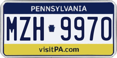 PA license plate MZH9970