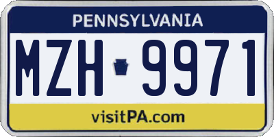 PA license plate MZH9971