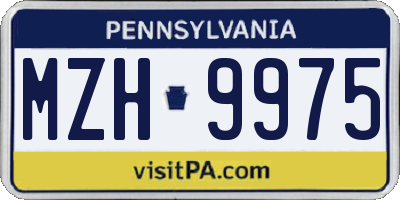 PA license plate MZH9975