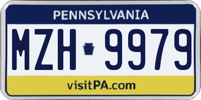 PA license plate MZH9979