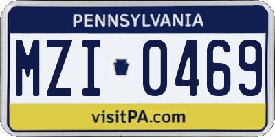 PA license plate MZI0469