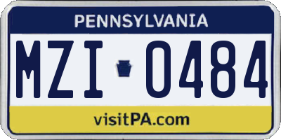 PA license plate MZI0484