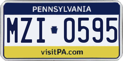 PA license plate MZI0595