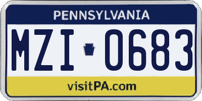 PA license plate MZI0683