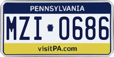 PA license plate MZI0686