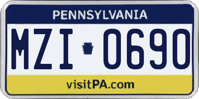 PA license plate MZI0690