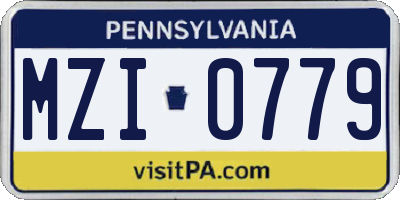 PA license plate MZI0779