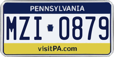 PA license plate MZI0879