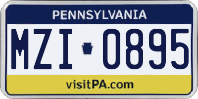 PA license plate MZI0895