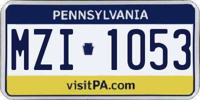 PA license plate MZI1053