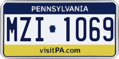 PA license plate MZI1069