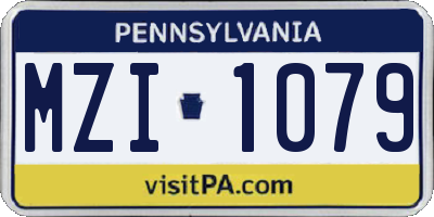 PA license plate MZI1079