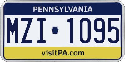 PA license plate MZI1095
