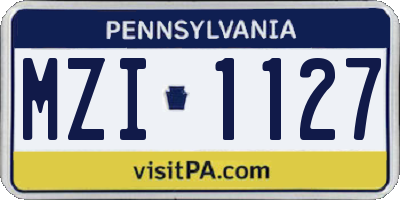 PA license plate MZI1127