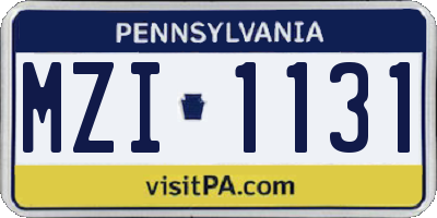 PA license plate MZI1131