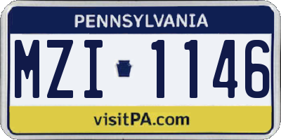 PA license plate MZI1146