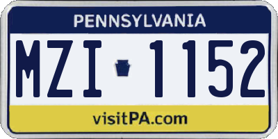 PA license plate MZI1152