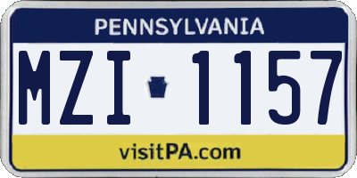 PA license plate MZI1157